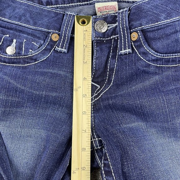 VTG True Religion Becky Low Rise Bootcut Jeans Women's Sz 27 Dark Wash Denim Y2K - Picture 14 of 16